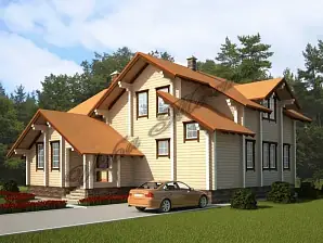 Проект загородного коттеджа 13,2х16,1