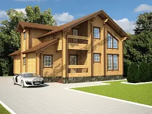 Проект коттеджа 12,9х13,2 из бруса
